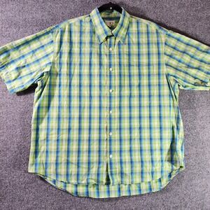 VTG J Crew Oarsman Mens L Large 100% Cotton Plaid Button Up